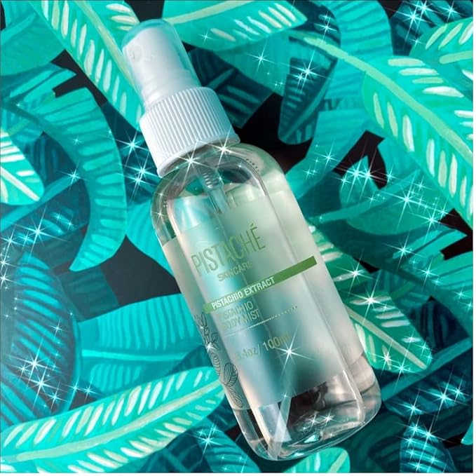 Pistaché Skincare Pistachio Oil Body Mist | Sweet Nutty Biscotti Fragrance | Refreshing & Hydrating Body Spray, 3.4 oz