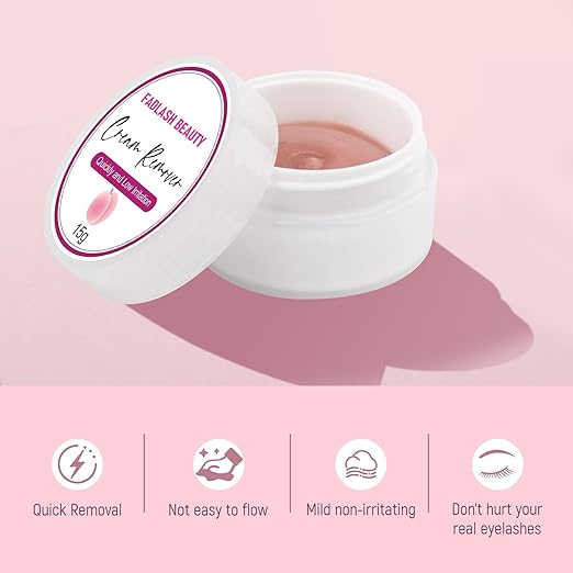 Lash Remover for Lash Extensions 15g Cream Lash Extension Remover Dissolves Quickly Gentle and Low Irritation Lash Remover for Sensitive Skin Professional Lash Glue Remover for Salon, Peach