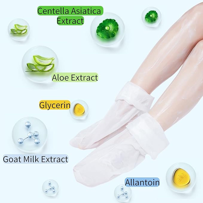 5 Pairs Hydrating Long Leg Foot Masks,Long Leg Foot Masque,Foot Peeling Mask,Moisturizing Nourishing Exfoliating Foot Mask for Women/Men