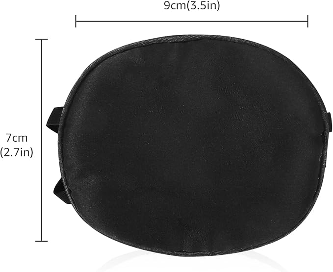 eZAKKA 2 Pieces Silk Eye Patch Medical Eye Patch for Adult Women Elastic Lazy Adjustable Single Eyepatch with Elastic Strap (L, Black+Black)