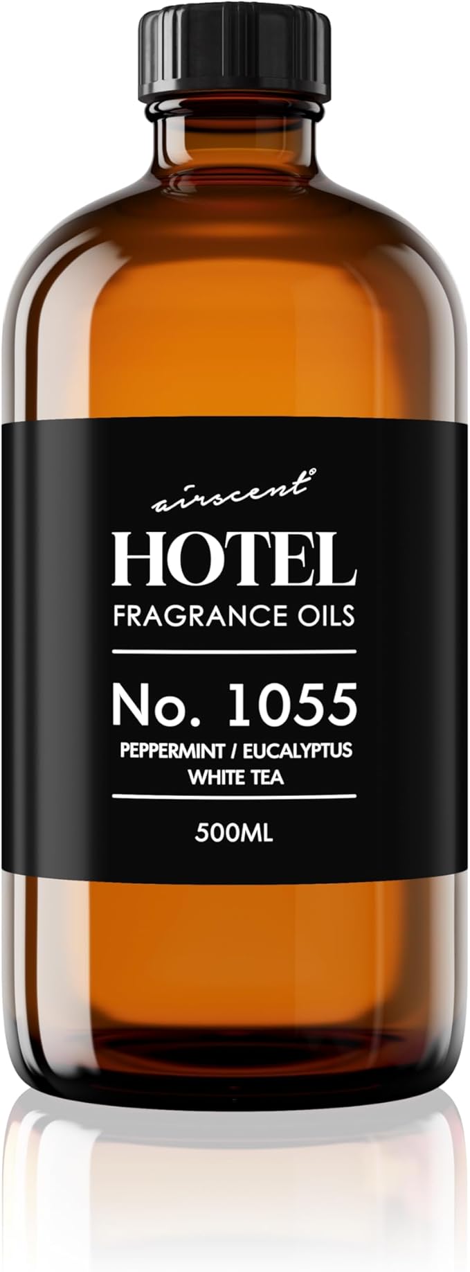 AirScent Hotel Diffuser Oil No. 1055 Inspired by Energize Hotel Scent - Peppermint Eucalyptus White Tea - Fragrance Oil Blend for Ultrasonic and Waterless Diffusers and Crafting - 500 mL