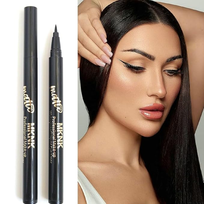 10 Pcs Matte Black Liquid Eyeliner Set Pack, Long Lasting Eye Liner Pens, Waterproof Smudge-Proof High Precision Fine Tip for Winged Liner & Bold Eye Makeup (liquid-matte-black-10 PCS)