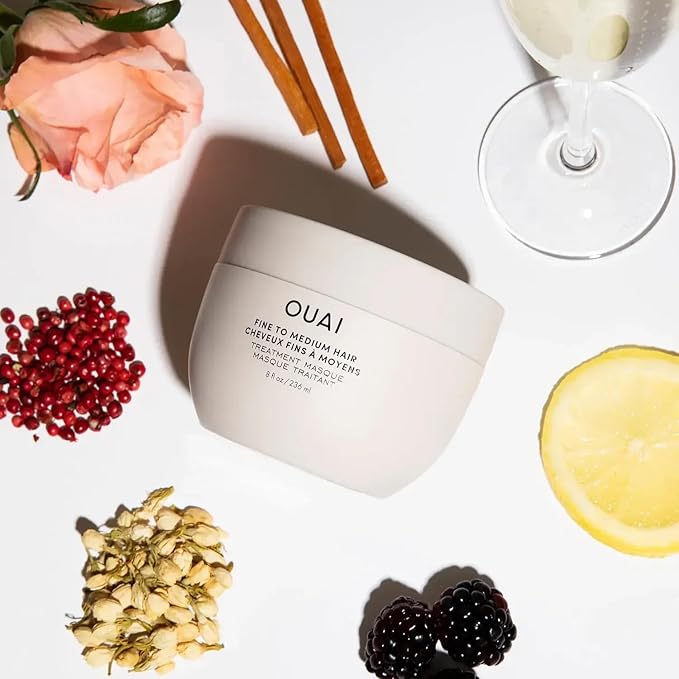 OUAI Fine to Medium Hair Treatment Masque - Mask for Hair Repair, Hydration and Shine - With Shea Butter, Keratin and Panthenol - Paraben, Phthalate and Sulfate Free (3.4 Oz)