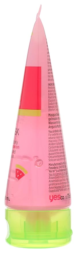 Yes To Watermelon Refreshing Jelly Mask, Quenching Lightweight Gel Mask That Helps Soften & Lightly Hydrate Skin, With Antioxidants, Lycopene & Vitamin C, Natural, Vegan & Cruelty Free, 3 Fl Oz
