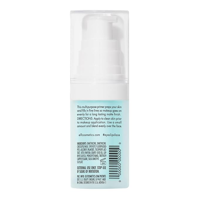 e.l.f. Hydrating Face Primer, Moisturizing Makeup Base, Smooths Pores & Fine Lines, Long-Lasting Wear, Preps Skin for Foundation Application, Small