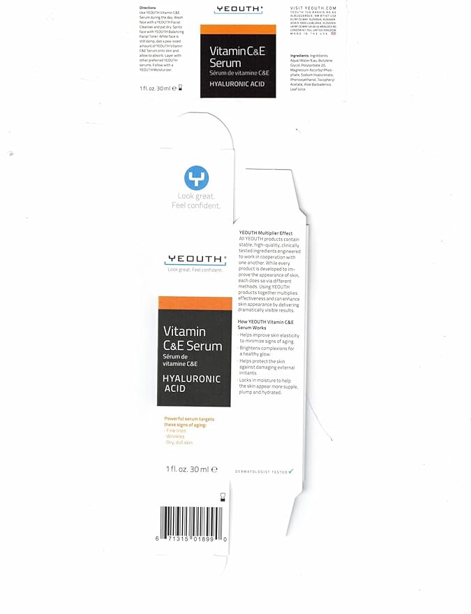 YEOUTH Vitamin C Serum for Face with Hyaluronic Acid, Hydrating Face Serum for Women, Facial Serums Targets Appearance of Dull Spots 1oz