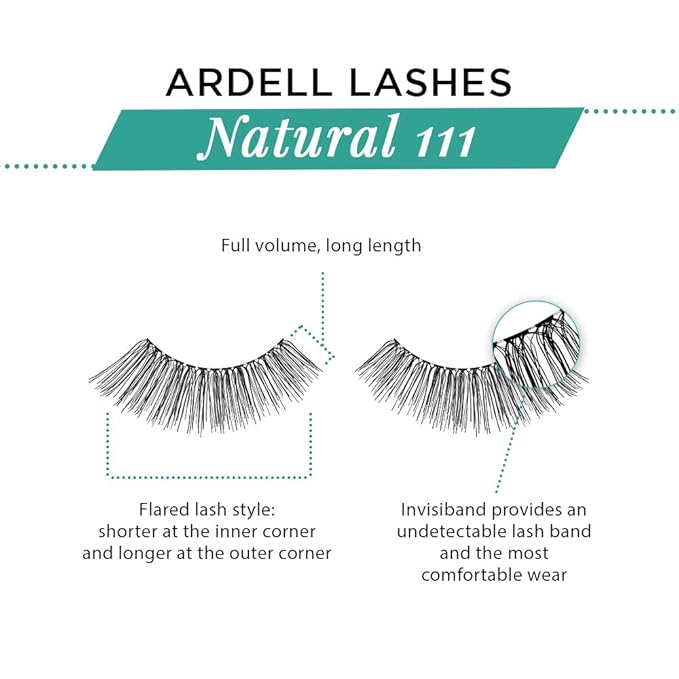 Ardell False Eyelashes 111 - Black, Lightweight, Reusable, Soft & Natural Look Strip Lashes for Everyday Wear, 4-Pack