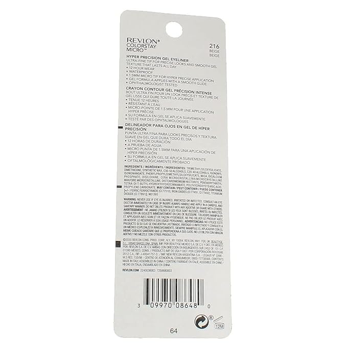 REVLON Colorstay Micro hyper Precision Gel Eyeliner, Waterproof, Long wearing, 0.009 oz, beige