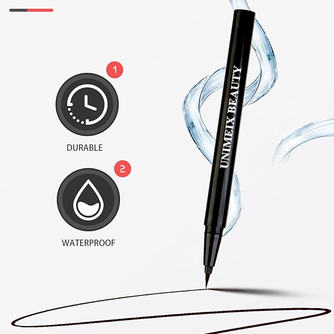 UNIMEIX Liquid Liner - Waterproof Eyeliner Pen, Precise All Day Wear, Brown