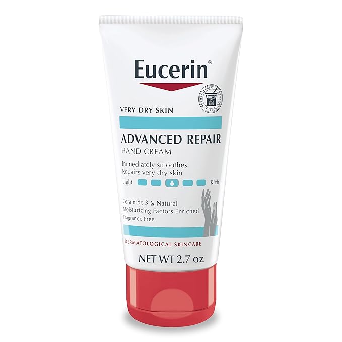 Eucerin Advanced Repair Hand Cream, Lotion for Very Dry Skin Use After Washing with Hand Soap, Fragrance Free, 2.7 oz, 12 Count (Pack of 4)