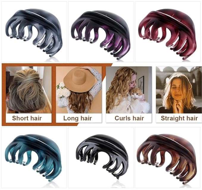 Large Size Hair Claw Clips For Thick Hair, Premium Clips Strong Holding Power Claw 4.3Inch Delicate Hair Grip for Women and Girls(Type B)