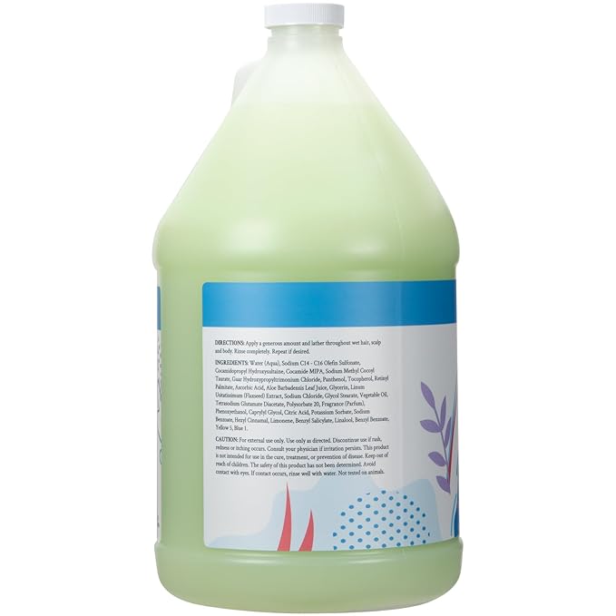 Ginger Lily Farms Botanicals 3-in-1 Shampoo, Conditioner & Body Wash, Island Tranquility, 100% Vegan & Cruelty-Free, Green Tea & Lemongrass Scent, 1 Gallon (128 fl oz) Refill