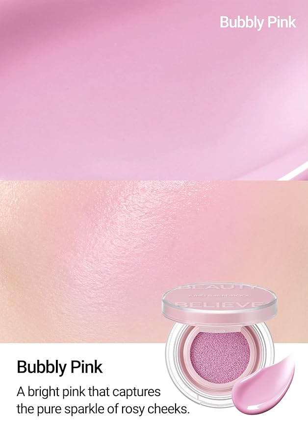 JUNG SAEM MOOL Artist Cushion Blush | Easy to Blend with Puff, Buildable Liquid Blush for Cheeks with a Natural & Dewy Finish, Korean Makeup (Dewy | Bubbly Pink)