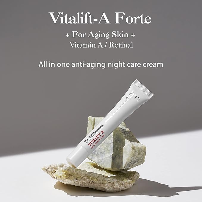 Dr.Different VITALIFT-A Retinal 0.05% - Anti-Aging And Anti-Wrinkle Night Treatment For Lifting And Firming-Face Moisturizer Cream With Vitamin A & Hyaluronic Acid, 0.7oz.