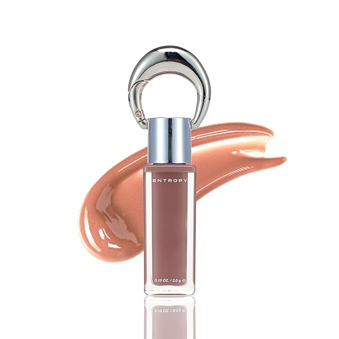 ENTROPY Makeup Glossy Lip Tint – Juicy Glow Line/Non-Sticky Hydrating Lip Gloss Tint, High Shine Finish, Buildable Sheer Color, Lip & Cheek Makeup - Water Wood Charm (Warm Nude Beige) | glossy lip tint, Non-sticky lip tint, Juicy glow lip gloss