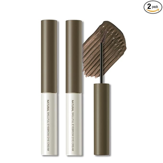 2 Pcs Tinted Eyebrow Cream,Ultra-Fine Brush Tinted Brow Gel Waterproof Long Wear Eye Brow Mascara Transfer-proof Natural Brow Makeup without Clumping, Coffee