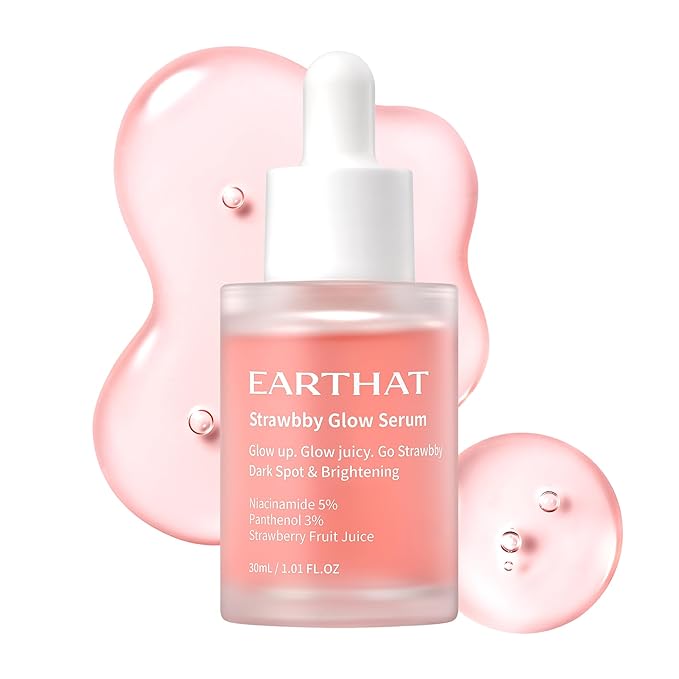 Glow Serum with Niacinamide 5% & Panthenol 3%, Brightening & Hydrating Face Serum for Radiant Skin, Korean Skincare with Fermented Strawberry & Centella Asiatica, 1.01 fl oz