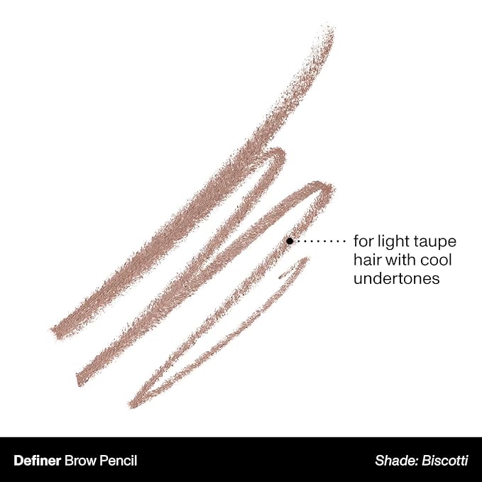 Morphe Definer Dual-Ended Brow Pencil & Spoolie - Eyebrow Pencil with Precision Slanted Tip for Shaping, Defining & Filling - Smooth, No-Tug Formula - Biscotti (0.003 oz)
