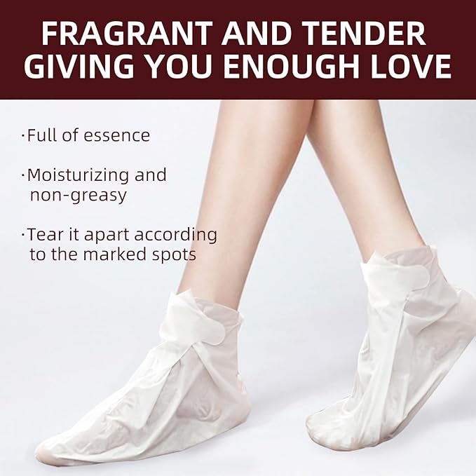 Hydrating Foot Masks Set for Women Men,5 Pack Socks Mask for Dry Cracked Feet（Milk）