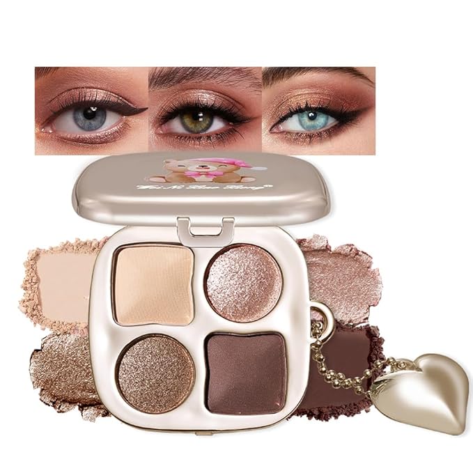 Warm Peach Nude Champagne Glow Eyeshadow Palette–Matte & Shimmer High Pigment Blendable Long-Lasting Everyday Eye&Rose Gold Smokey Eye, Perfect for Blue, Green & Brown Eyes, Paleta de Sombras de Ojos