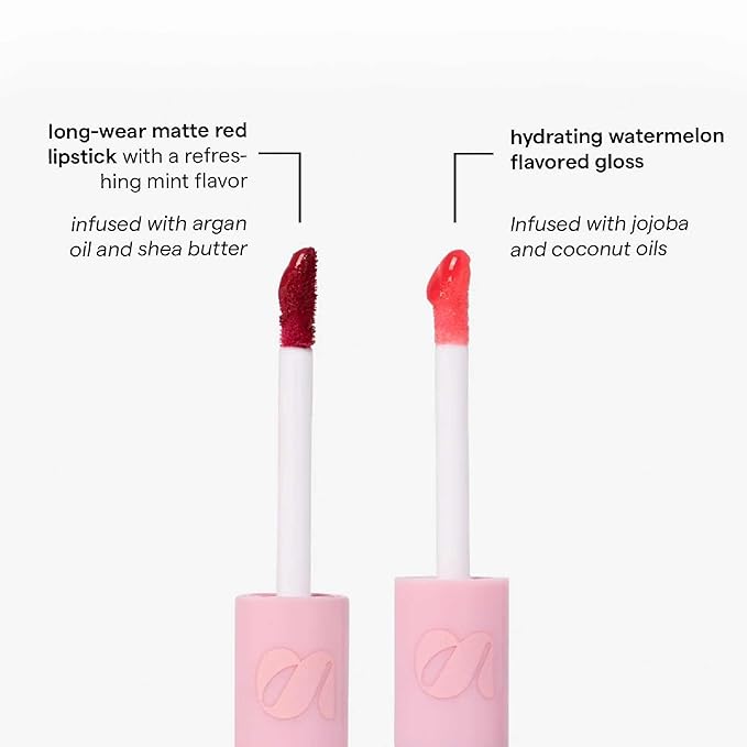 Sarelly, Lip Duo Telenovela 2-in-1 Matte Lipstick & Hydrating Lip Gloss, Red