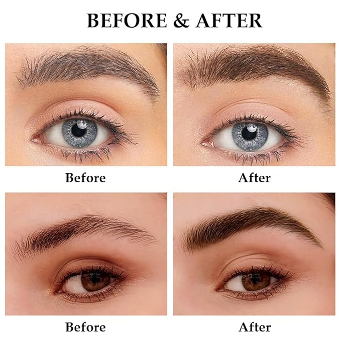 Tinted Thickening Brow Mascara,Brow Glue Eyebrow Gel,Waterproof, Transfer-proof, Brush to Fill in Eyebrows and Cover Gray Hairs - Cruelty Free (2pcs 06 Brunette &07 Espresso)