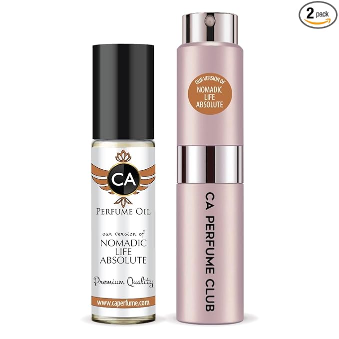 CA Perfume Duo Impression of Nomadic Life Absolute For Women Perfume Layering Set Long Lasting Travel Size EDP + Body Oil Roll-On Bottle 0.27 Fl Oz+0.33 Fl Oz