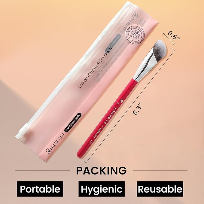 Albeaut Concealer Brush, Under Eye Makeup Small Angled Precision Face Blending Brush (193 concealer brush-Limited Edition)