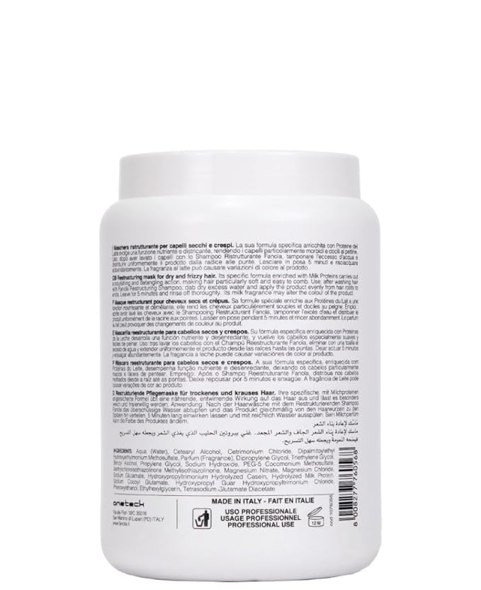 Fanola Deep Conditioning Hair Mask for Damaged Hair - Hydrating Treatment Enriched with Milk Proteins - Softens & Restores Dry, Frizzy & Damaged Strands - Nourishes & Detangles (50.7 Fl oz)