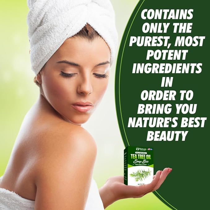 Tea Tree Soap – Natural Defense Tea Tree Oil Wash Bar for Face & Body – Remedy Soap for Blemish-Prone Skin – Deeply Cleansing, Hydrating Cleanser for Calm, Fresh-Feeling Skin