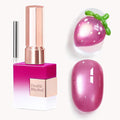 Double Rhythm 15ML Jelly Glass Cat Eye Gel Polish with Magnet Holographic Glitter Shimmer Translucent Sheer Color Salon Soak Off Magnetic Nail at Home (Rose Purple-MC1350)