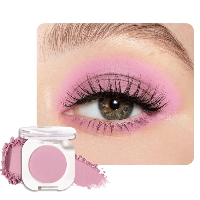 WanTuoluo Light Peach Matte Eyeshadow Palette for Women, Single Monochrome Eye Shadow Makeup, Shiny Pressed Powder, Blendable Natural sombras para ojos, Holographic,Vegan,Travel