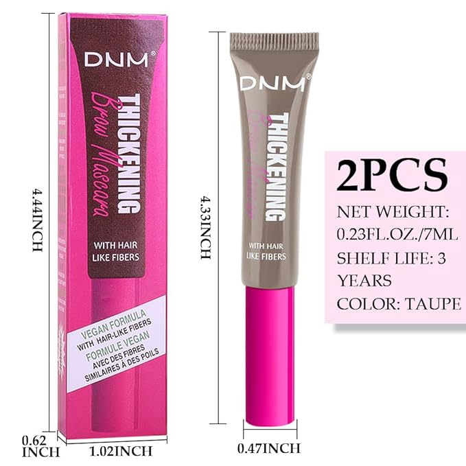 Tinted Thickening Brow Gel Mascara,Tinted Eyebrow Gel, Waterproof, Transfer-proof, Brush to Fill in Eyebrows and Cover Gray Hairs - Cruelty Free (2pcs 02 Cool Blonde)