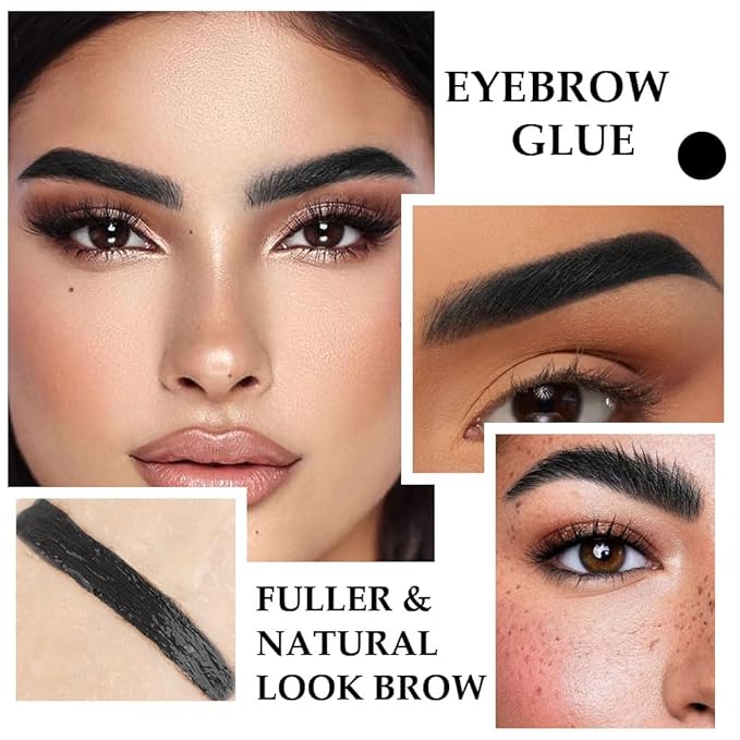 Tinted Thickening Brow Mascara,Tinted Eyebrow Gel,Waterproof, Transfer-proof, Brush to Fill in Eyebrows and Cover Gray Hairs - Cruelty Free (2pcs 08 Black)
