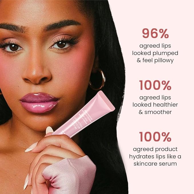 FeiCuiYun Lip Tinted Glowy Balm Hydrating Tinted Lip Serum Lip Gloss, Ultra-Hydrating Natural Vegan Lip Balm, Sheer-Tinted Shine & Hydration, Soothes & Softens Dry Lips Skincare (Light Pink)