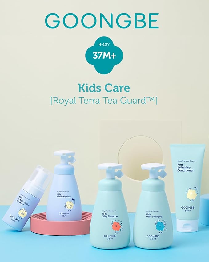 GOONGBE Kids' Fresh Shampoo - Korean Kids Scalp Purifying Shampoo - Gentle Deep Cleansing for Oily, Smelly Scalps - Low pH & Silicone-Free Formula - Allergen Free Scent, 10.1 fl.oz. 2 Pack