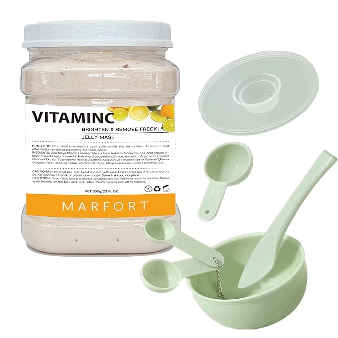 Jelly Mask for Facials Peel-Off Powder Hydrojelly Mask Peel Off Face Masks SkinCare Combination with Professional Skincare Spa Moisturizing & Hydrating 23 Fl Oz (Vitamins C)