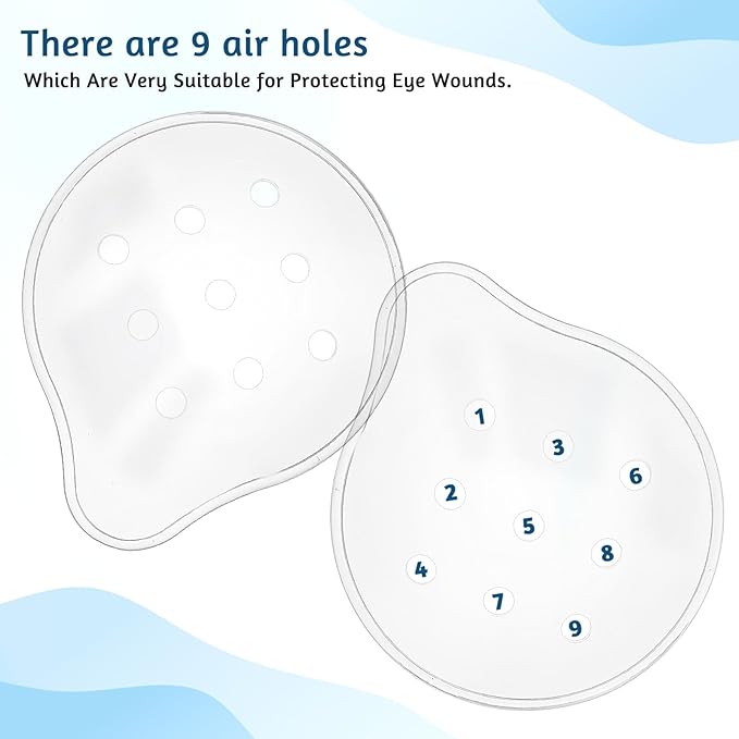 Dimeho 9-Hole Plastic Eye Patch, 2 Pcs Clear Eye Patches Breathable Ventilated Eye Covering After Surgerys Eye Protection for Cataract Recovery Cover