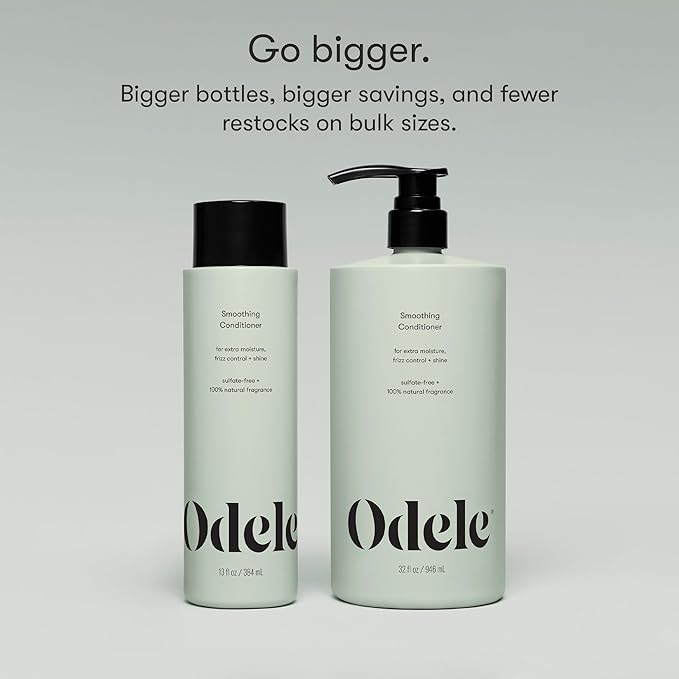 Odele Smoothing Sulfate-Free Conditioner for Extra Moisture, Frizz Control, Shine, and Straight to Curly Hair Types, 32 Fl Oz