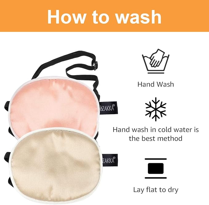 eZAKKA Eye Patches for Women Adults Kids Left Right Eyes, 2PCS Silk Eye Patch Medical Eyepatches for Lazy Eye After Surgery (M, Brown+Orange)