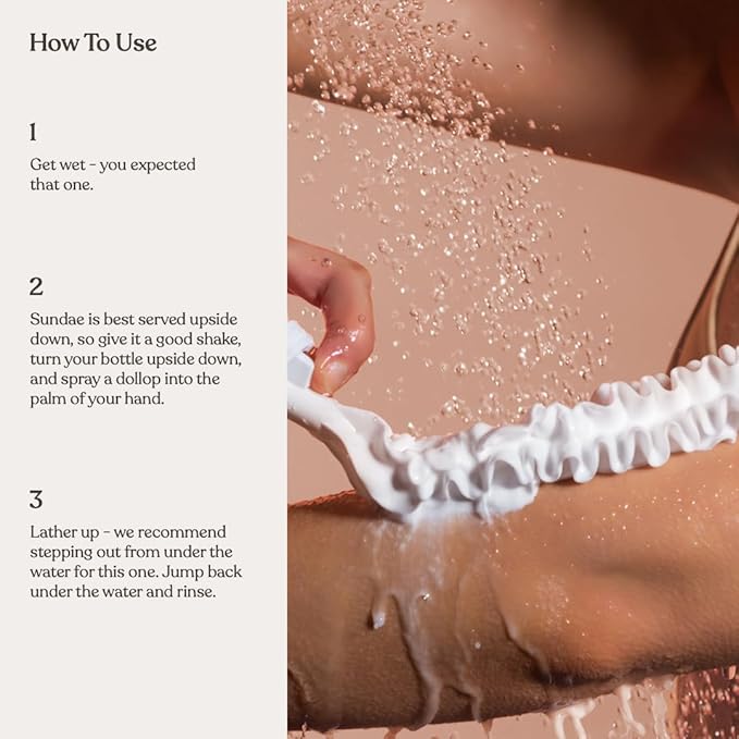 sundae Whipped Shower Foam Orange Foaming Body Wash 8.9 fl oz, 265ml with Kakadu Plum & Finger Lime