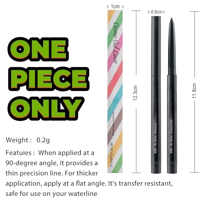 eyeliner pencil retractable eyeliner creamy pigmented smudge proof eye liner pen Black & White