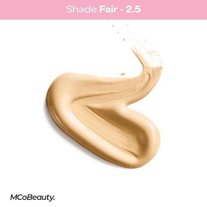 MCoBeauty Flawless Glow Luminous Skin Filter - 2.5 Fair - 4-in-1 Primer, Highlighter & Foundation Booster - Dewy Illuminating Tint Face Makeup with Squalane Vitamin E - Vegan & Cruelty Free
