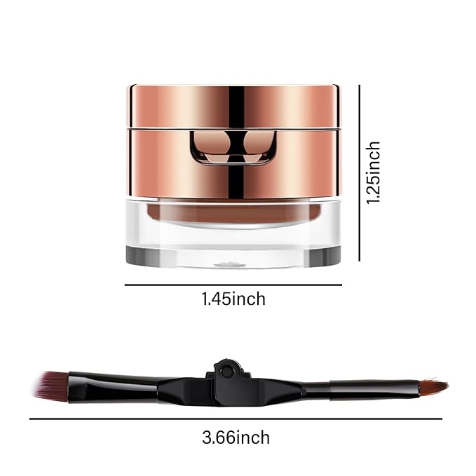 Cream Eyebrow Duo Kit, Brow Powder and Eyeliner Gel, Eye Brow Pomade Waterproof Highly Pigmented, Filler Thicker Brows, with Dual Head Brush