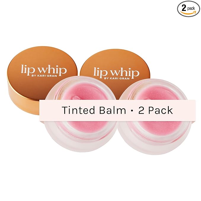 Kari Gran Lip Whip | Moisturizing Lip Balm with Organic Oils | Rich Buttery Texture, Hydrates & Protects | Non-GMO, Organic Ingredients, Made in USA | 2-Pack (Tinted Peppermint)