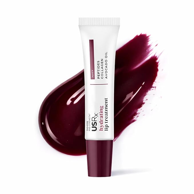 Urban Skin Rx Pro Strength Hydrating Collagen & Peptides Daily Lip Treatment, Non-Sticky, Ultra-Moisturizing Balm, Smooths, Softens & Plumps for a Healthier & More Youthful Appearance, Juicy, 0.31 Oz