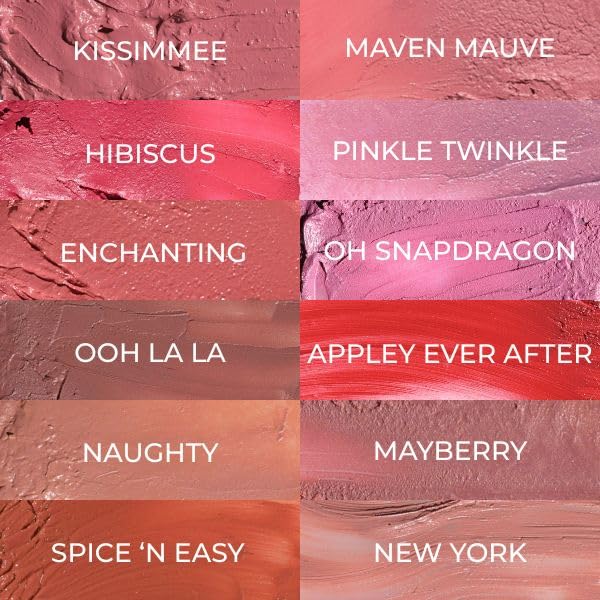 Red Apple Full Body Lipstick for Women - Vegan Gluten Free Organic Lipstick - Creamy Lip Color, Nourishing Lip Makeup w Vitamin E - COOL ORCHID PURPLE SHADE - OH SNAPDRAGON