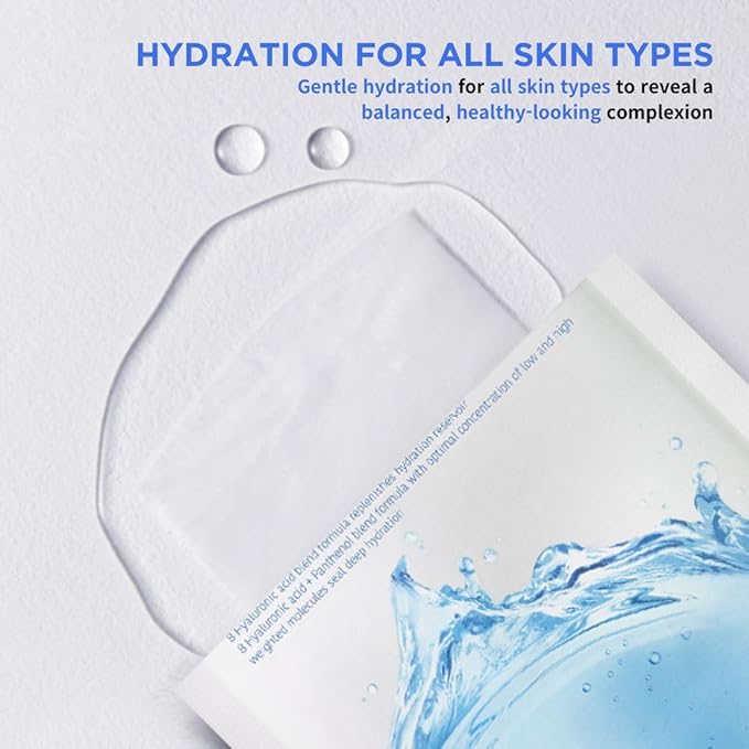 JAYJUN Hyaluronic Acid Hydrating Mask (10 Sheets) - 8-Layer Moisture Technology for Deep Hydration & Revitalization