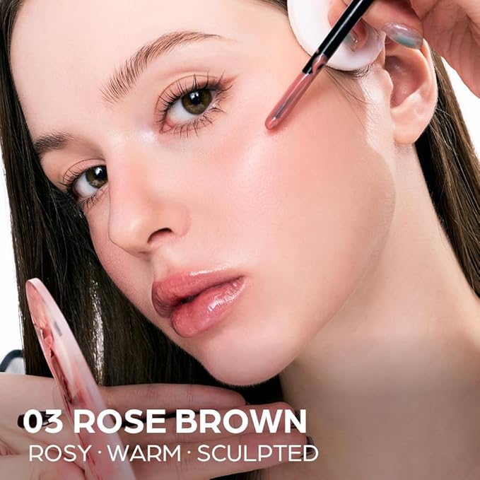 House of Hur Moist Ampoule Blusher with 50% Moisture Essence | Hydrating & Long-Lasting Blush | 0.33 fl. oz. (9 Shades) - Rose Brown