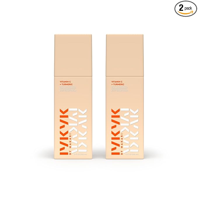 MAKARI IYKYK Vitamin C + Turmeric Body Toning Cream 2 Pack | Lightweight Firming Lotion for Women | Helps Improve the Look of Dark Spots | Vegan, Fragrance-Free